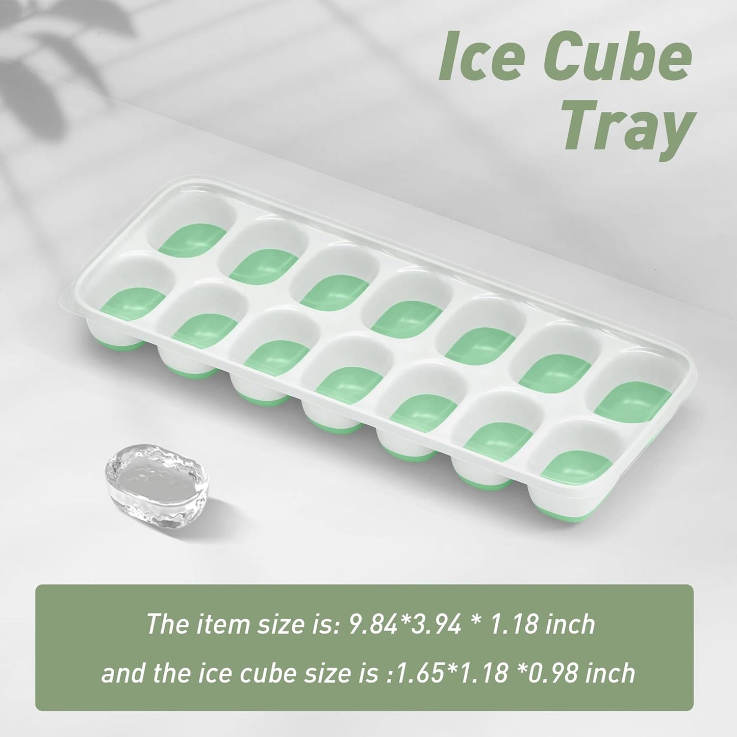 Skiennix Ice Cube Tray - Durable Stackable 28-Cube Design with Removable Lids | Easy-Release Plastic & Silicone