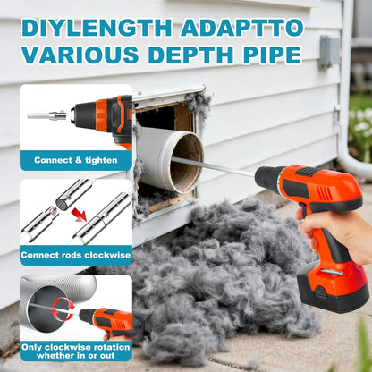 Sealegend Dryer Vent Cleaner Kit - 40 Feet Flexible Quick-Snap Brush with Drill Attachment | Easy Lint Removal