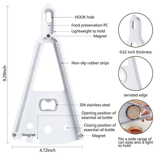 Jar Opener Bottle Opener Can Opener,essential oil bottle opener and oralliquid opener for Elderly, Arthritis Sufferers,Children and Weak Hands,Patented|Multifunctional magnetic design ergonomic.