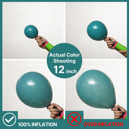PartyWoo Slate Blue Balloons - 100 Pcs in Various Sizes for Graduation & Baby Shower Decor | Dusty Blue & Dark Teal