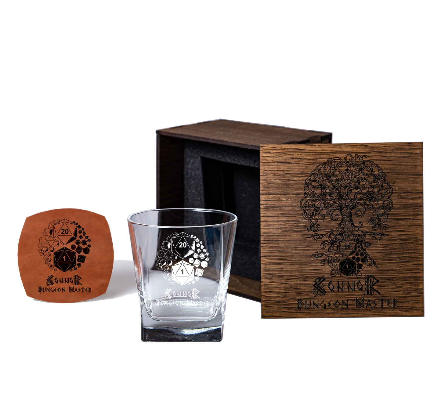 Game Master Gift Idea - Role Game Style Whisky Glass with Gift Box - Presents for Him (Dungeon Master)