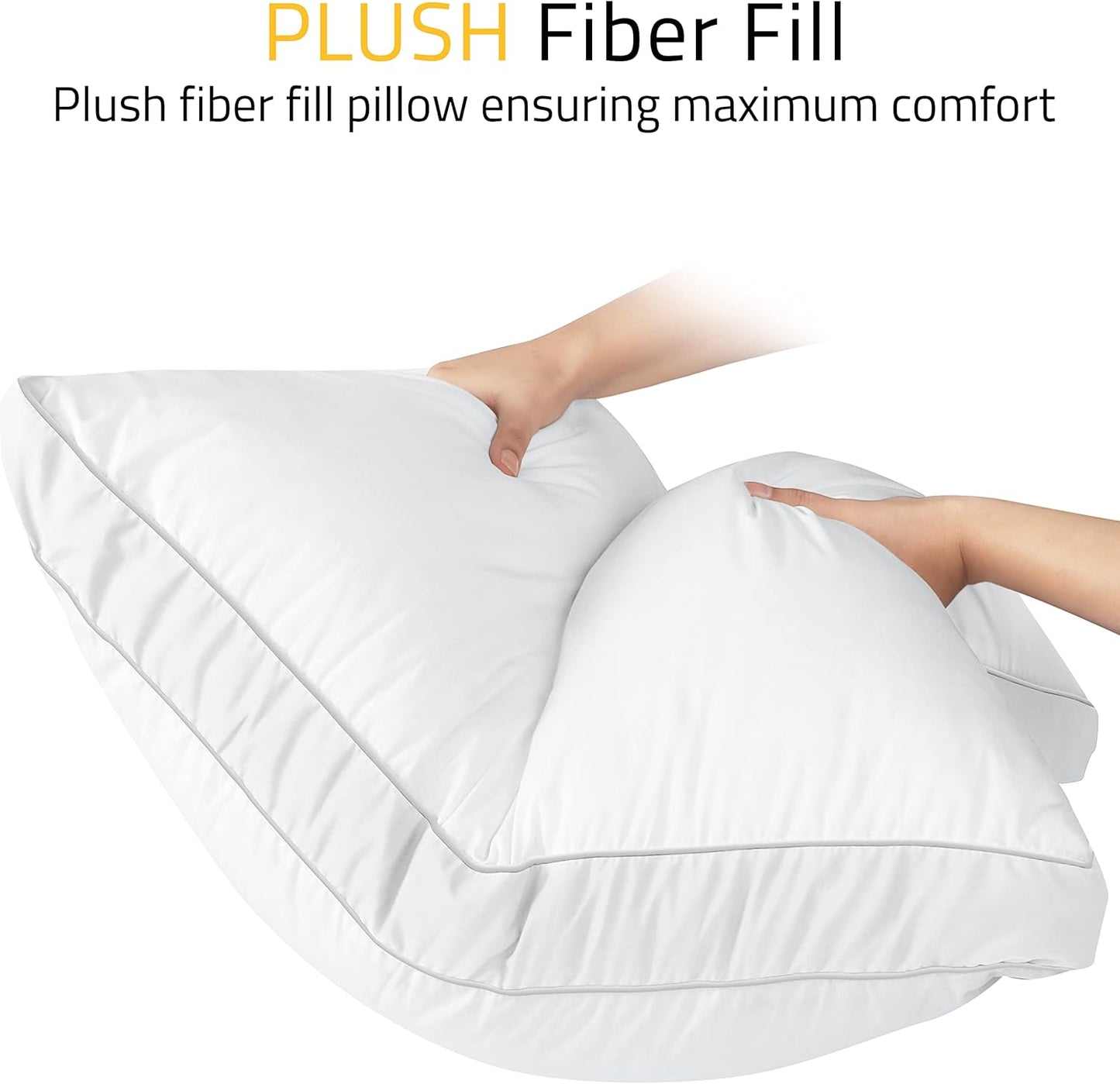Utopia Bedding Bed Pillows - Soft & Fluffy Down Alternative | European Size, Set of 2, Cooling Comfort
