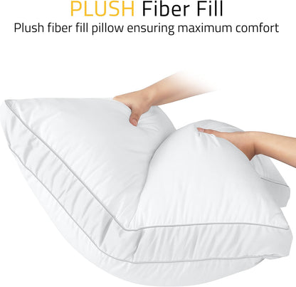 Utopia Bedding Bed Pillows - Soft & Fluffy Down Alternative | European Size, Set of 2, Cooling Comfort