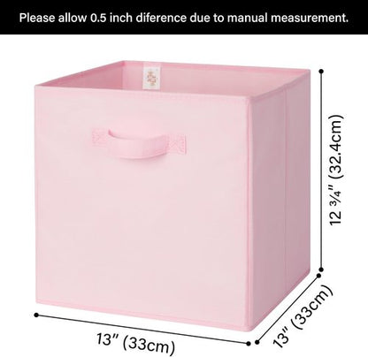 Granny Says Cube Storage Bins - 13x13 Collapsible Organizer Baskets with Handle, Pink, 8-Pack