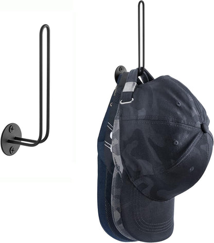 Mkono Hat Organizer - Wall-Mounted Cap Rack Set of 2 | Space-Saving Design Holds 20 Caps, Black