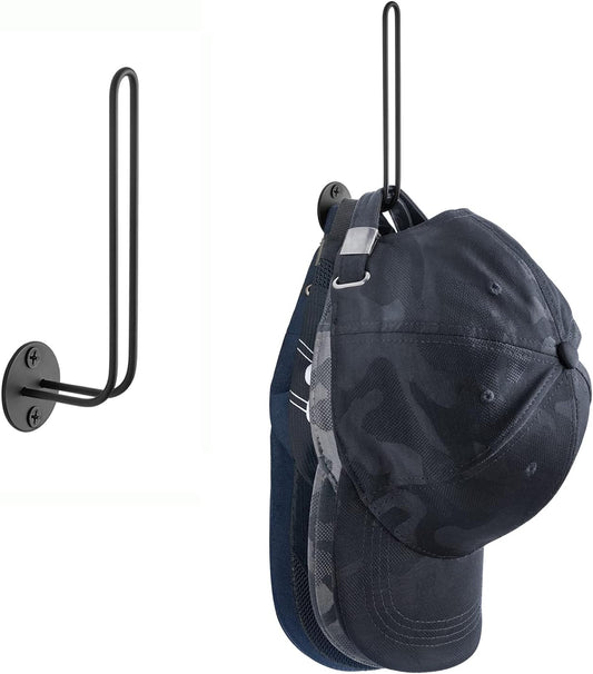 Mkono Hat Organizer - Wall-Mounted Cap Rack Set of 2 | Space-Saving Design Holds 20 Caps, Black