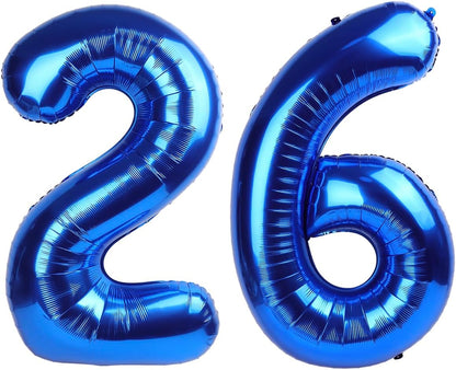 Number 26 Balloon - Dark Blue Foil Happy 26th Birthday Balloon | 40 Inch Large for Men & Women