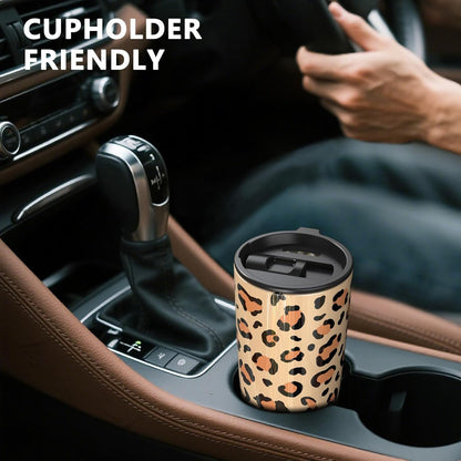 TILUCK 20 oz Vacuum Insulated Tumbler - Stainless Steel Travel Mug for Hot & Cold Drinks | Leopard Print