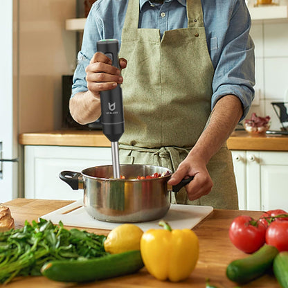 UTALENT Cordless Hand Blender - Variable Speed Immersion Blender with 500ml Chopper & Whisk | Black