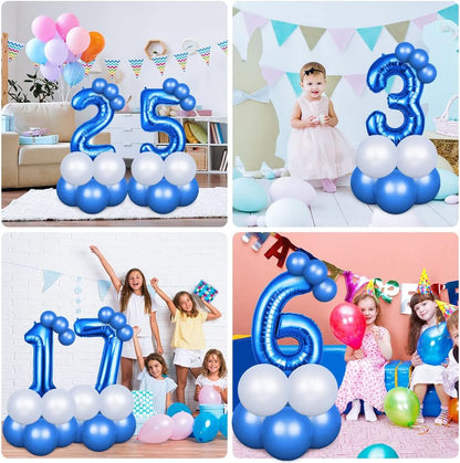 OFFCUP 40-Inch Blue Number 1 Balloon - Self-Inflating Foil Balloon for 1st Birthday Celebrations