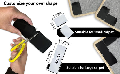 Skiennix Non-Slip Rug Grippers - Reusable Carpet Tape for Hardwood Floors | 12 Durable Pads