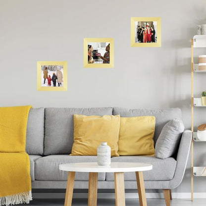 JCJMY 4x4 Picture Frame Gold for Wall Hanging or Tabletop, Wall Mounting Horizontally or Vertically, 4 x 4 Wall Gallery Poster Photo Frame with Shatter Resistant Plexiglass, Gold