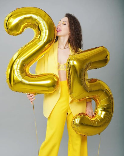 Gold Number 15 Balloon - 40 Inch Golden Birthday Decoration for 15th Party | Perfect for Boys & Girls