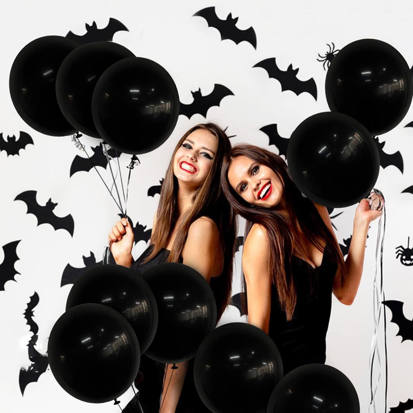 Skiennix 18 Inch Black Latex Balloons - 20 Pack of Thick, Large Round Helium Balloons for Celebrations