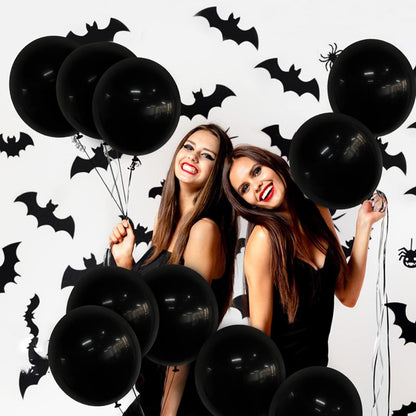 Skiennix 18 Inch Black Latex Balloons - 20 Pack of Thick, Large Round Helium Balloons for Celebrations
