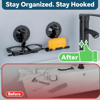 Antimbee Razor Holder - 2 Pack Suction Cup Hooks for Shower | No Damage Wall Hooks, Easy Install