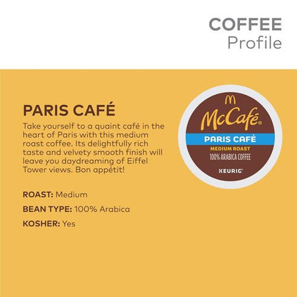 McCafe Single Serve Coffee Pods - Medium Roast Keurig K-Cups | 12 Count for Rich Flavor