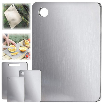 100% Pure Cut Titanium Cutting Board, Food-Grade Purecut Titanium Cutting Boards for Kitchen Dishwasher Safe, Double-Sided Chopping Board for Fruit, Meat & Vegetable (L, 12.6" x 8.6")
