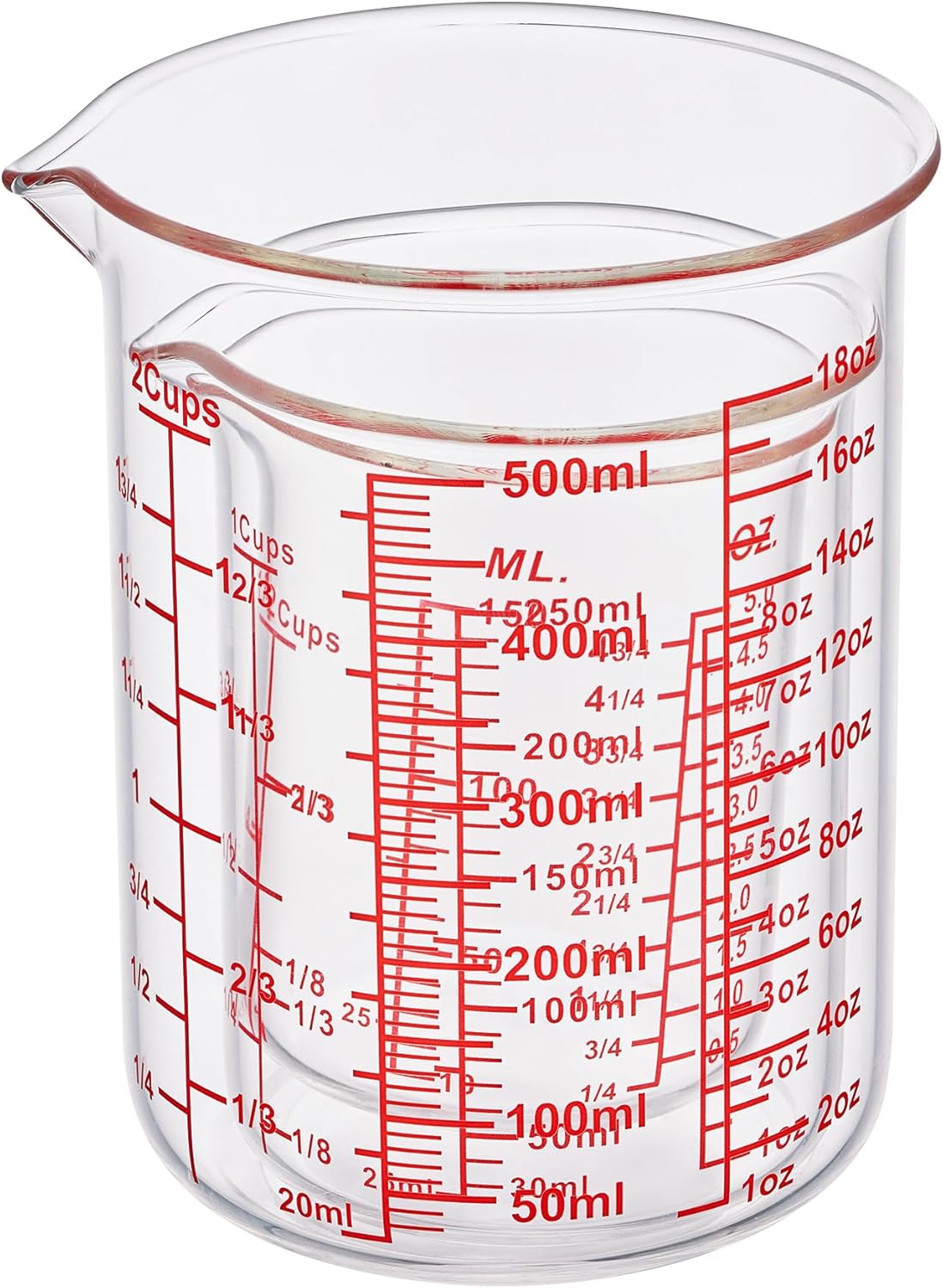 Skiennix 3-Piece Glass Measuring Cup Set - High Borosilicate | Dishwasher & Microwave Safe