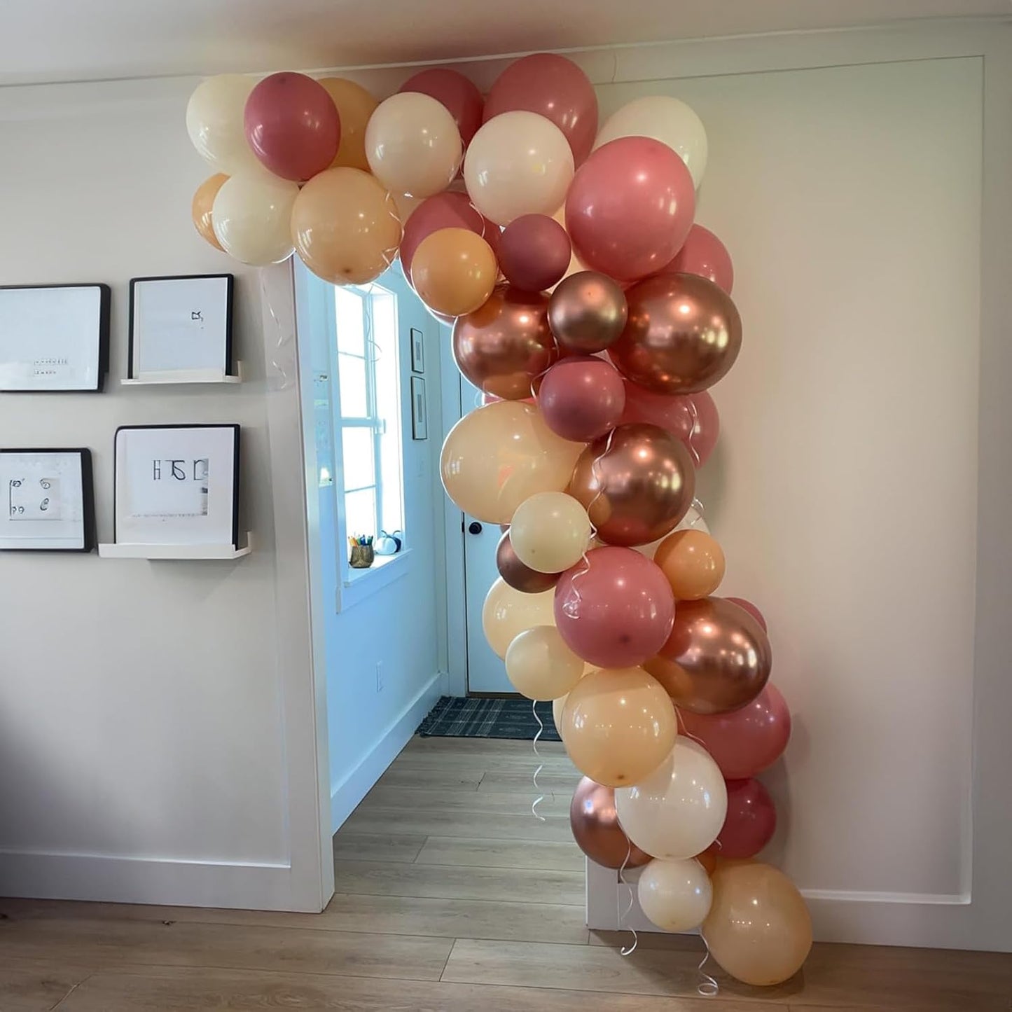 Skiennix Retro Blush Pink Balloons - 60 Pack 12 Inch Dusty Pink & Metallic Chrome for Bridal Showers & Birthdays