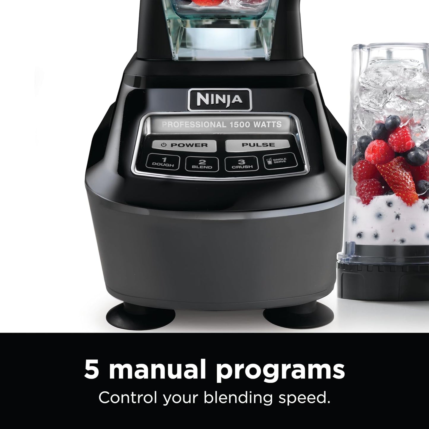 Ninja Kitchen System - All-in-One Food Processor & Blender for Smoothies | Includes Pitcher, Travel Cup & 8-Cup Bowl | Perfect for Salsa, Dough, Shakes & Frozen Drinks | 120 Volts | Black | BL770AMZ