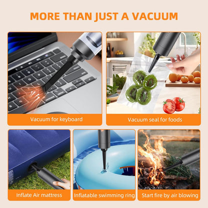 Skiennix Portable Cordless Car Vacuum - 19000Pa Powerful Suction | 4-in-1 Rechargeable Mini Cleaner