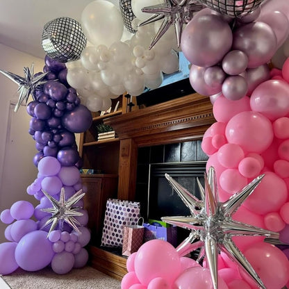 Togvu 12-Inch Metallic Purple Pink Balloons - 60 Pack Lavender & Light Pink Latex for Parties