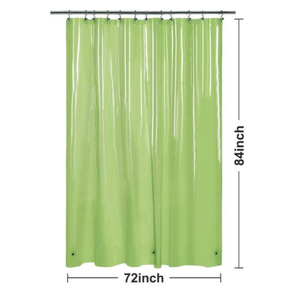Barossa Design Extra Long Shower Curtain Liner with 3 Magnets - 72" x 84" XL, Waterproof PEVA Lightweight Shower Liner for Bathroom, PVC Free, Metal Grommets - Clear Green, 72x84
