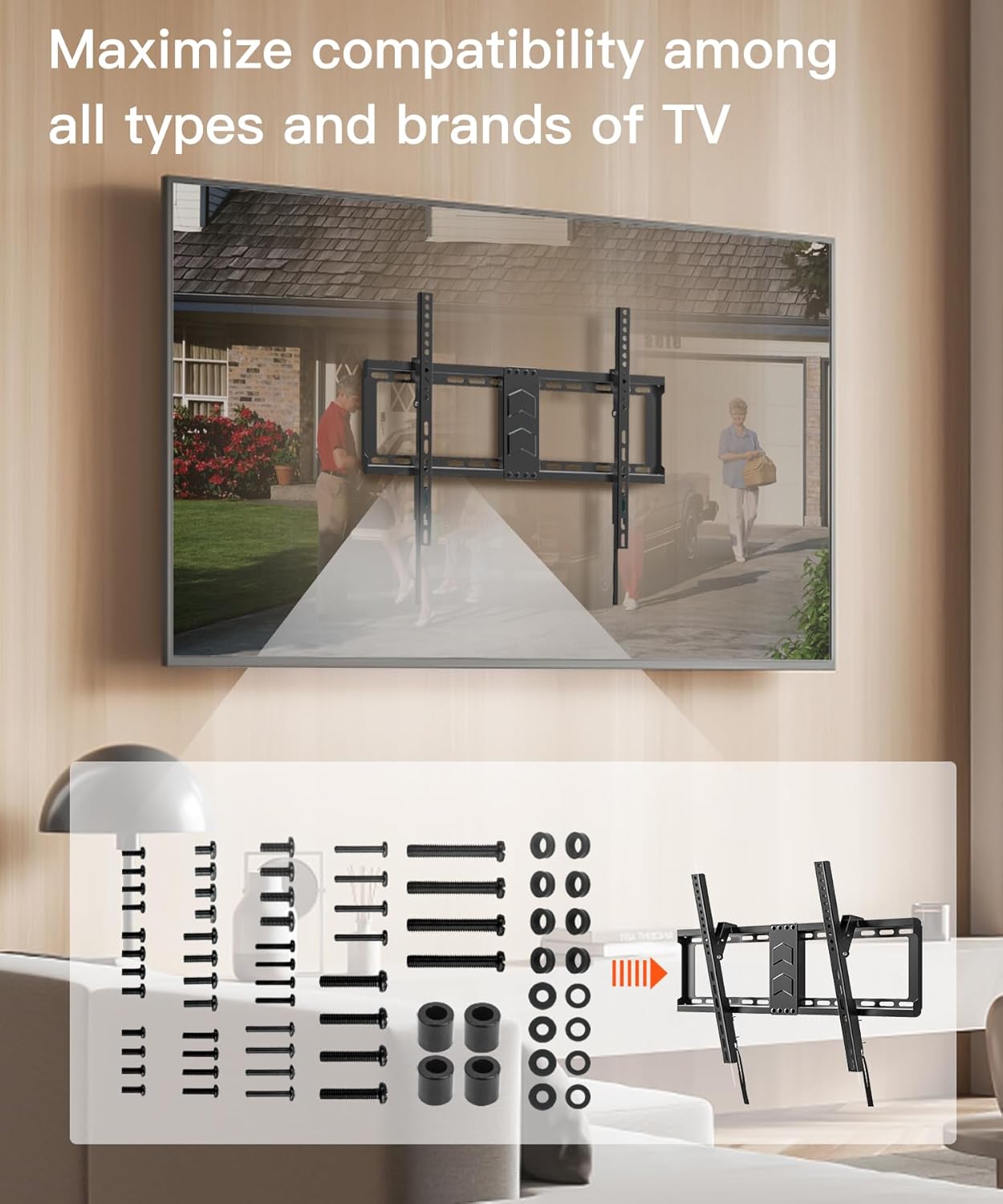 Universal TV Mounting Hardware Kit by [Brand Name] - M4 M5 M6 M8 Screws, Washers & Spacers for TVs up to 80”