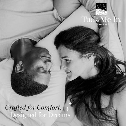 Houseify Tuck Me In Pillow Co. Down Alternative Pillows - Hypoallergenic Queen Size Set of 2 | Premium Breathable Comfort for Side and Back Sleepers