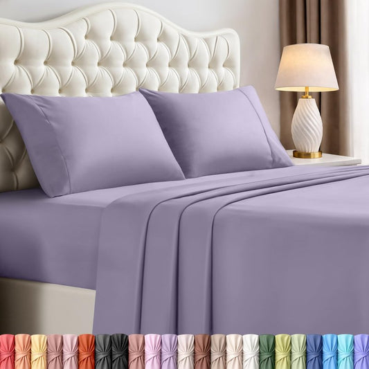 Utopia Bedding Full Size Sheet Set – 4 Piece Bed Sheets, Soft and Breathable Microfiber, Includes 1 Fitted Sheet, 1 Flat Sheet and 2 Pillowcases – Oeko Tex (Lavender)