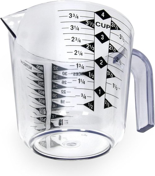 Chef Craft Select Measuring Cup - 4 Cup Clear Plastic Design for Easy Measuring
