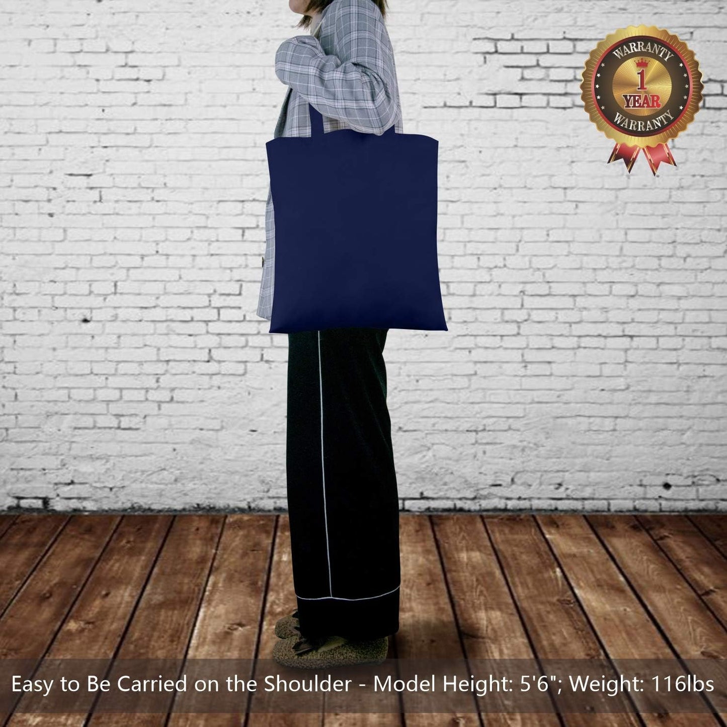 TOPDesign Navy Blue Cotton Tote Bags - 6-Pack Lightweight Reusable Grocery Bags | Ideal for DIY & Promotions
