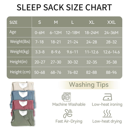 BubblePanda Bamboo Sleep Sack - Breathable 1.0 Tog Wearable Blanket for Newborns 0-6 Months