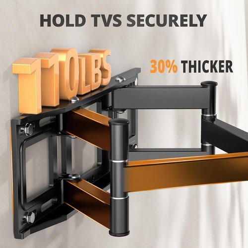 IWORKBOARD Full Motion TV Wall Mount - Dual Articulating Arms for 32-70 Inch TVs | Max VESA 400x400mm, 110 lbs Capacity
