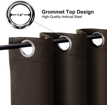 ChrisDowa Brownout Curtains - Extra Wide Thermal Insulated Room Darkening Panels | 70 x 63 Inch, Brown