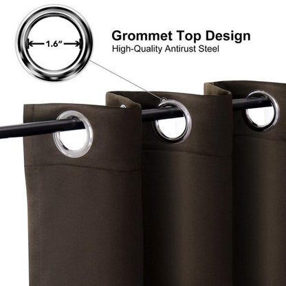 ChrisDowa Blackout Curtains 108 Inches Long 2 Panels Set for Living Room, Grommet Thermal Insulated Room Darkening Curtains for Bedroom (Brown, 52 x 108 Inch)