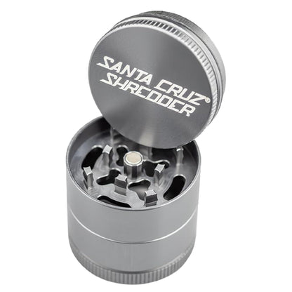 Santa Cruz Shredder Metal Herb Grinder Knurled Top for Stronger Grip 3 Piece Small 1.7" (Grey)