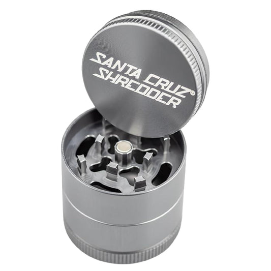 Santa Cruz Shredder Metal Herb Grinder Knurled Top for Stronger Grip 3 Piece Small 1.7" (Grey)
