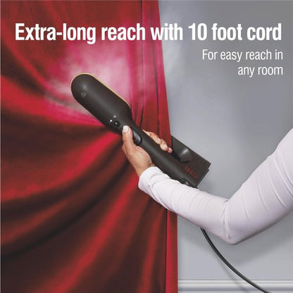 CHI SteamPress 3-in-1 Handheld Garment Steamer & Clamping Steam Iron, No Ironing Board Needed, 200ml Water Tank, 9 Minutes of Steaming, 25 Second Fast Heat-Up, 1500 Watts, 10’ Cord, Black (11600)