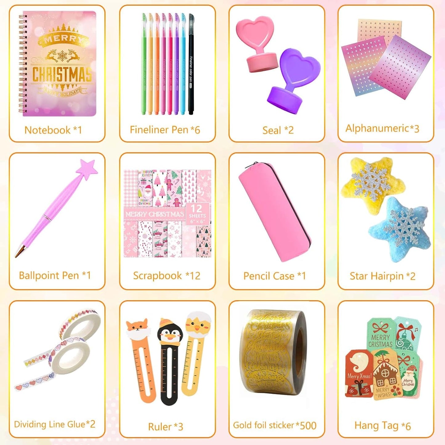 Advent Calendar 2025 - 24-Day DIY Journal Kit for Tween & Teen Girls | Scrapbook & Stationery Set