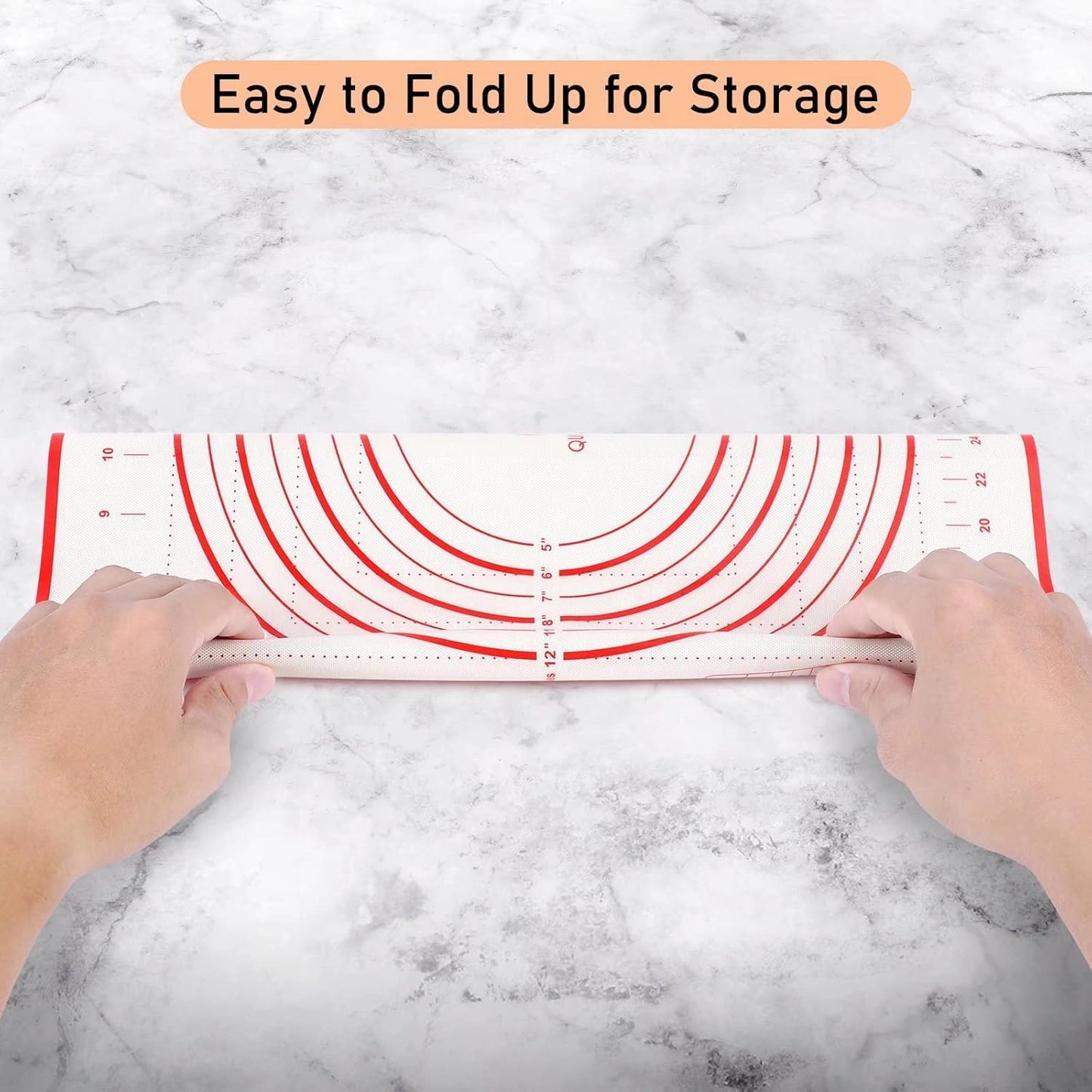 Skiennix Silicone Pastry Baking Mat - Large 16x24 Inch Non-Stick Rolling Sheet for Cookies & Pizza