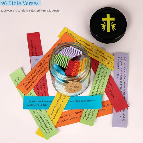 Bible Verse Jar - Inspirational Christian Gift for Women | Perfect for Christmas, Baptism & Encouragement