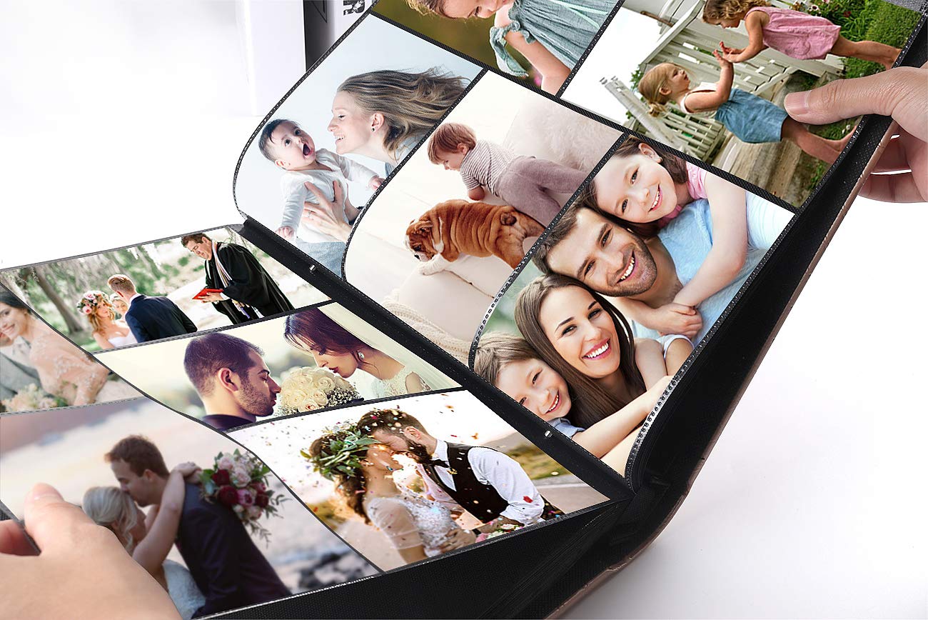 RECUTMS Photo Album 4x6 Holds 600 Photos Button Grain Larger Capacity Leather Cover Black Inner Page Baby Family Book Wedding Anniversary Pictures Birthday Photo Albums (White)