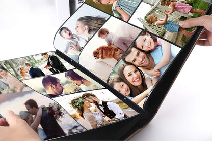 RECUTMS Photo Album 4x6 Holds 600 Photos Button Grain Larger Capacity Leather Cover Black Inner Page Baby Family Book Wedding Anniversary Pictures Birthday Photo Albums (White)