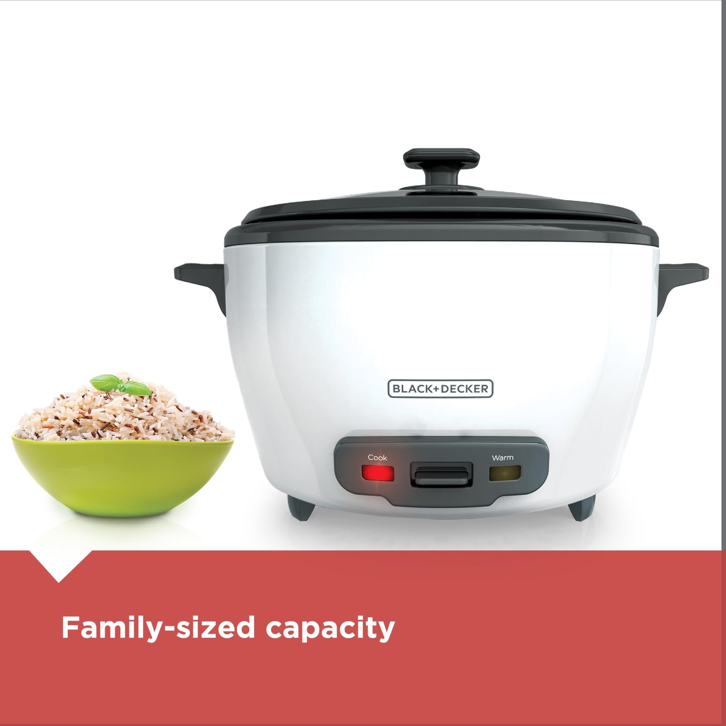 BLACK+DECKER 28-Cup & 6-Cup Rice Cookers with Steaming Baskets, Removable Non-Stick Bowls