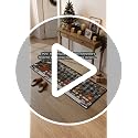 Holiday Family Train Entryway Rug with Custom Names and Numbers - Christmas Decor
