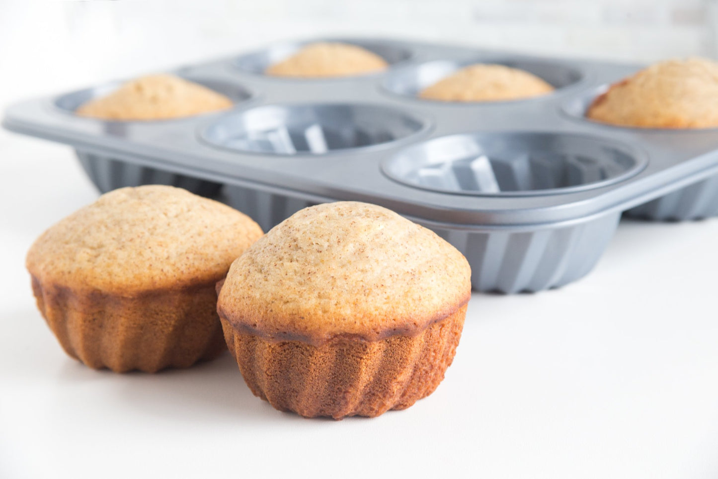 Fox Run Fluted Muffin Pan, 14 x 10.5 x 2 inches, Metallic