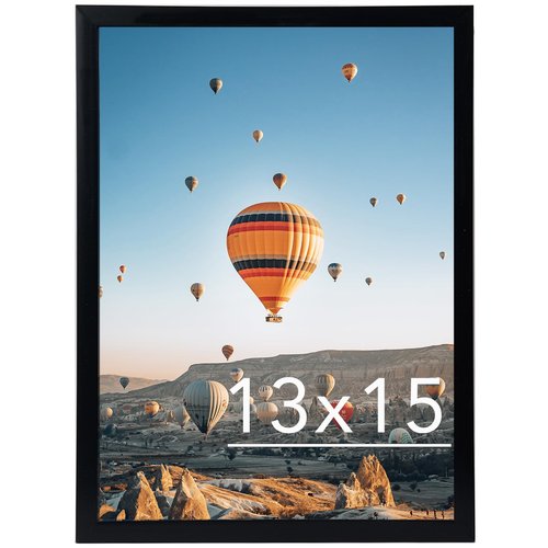 JCJMY 13x15 Picture Frame Black for Wall Hanging, Wall Mounting Horizontally or Vertically, 13 x 15 Wall Gallery Poster Photo Frame with Shatter Resistant Plexiglass, Black