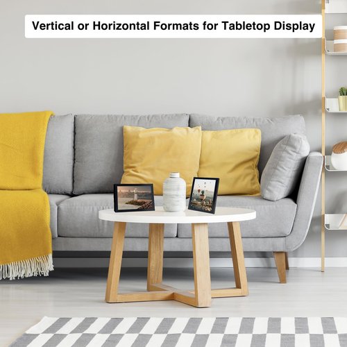 JCJMY 4x6 Picture Frame Black for Wall Hanging or Tabletop, Wall Mounting Horizontally or Vertically, 4 x 6 Wall Gallery Poster Photo Frame with Shatter Resistant Plexiglass, Black